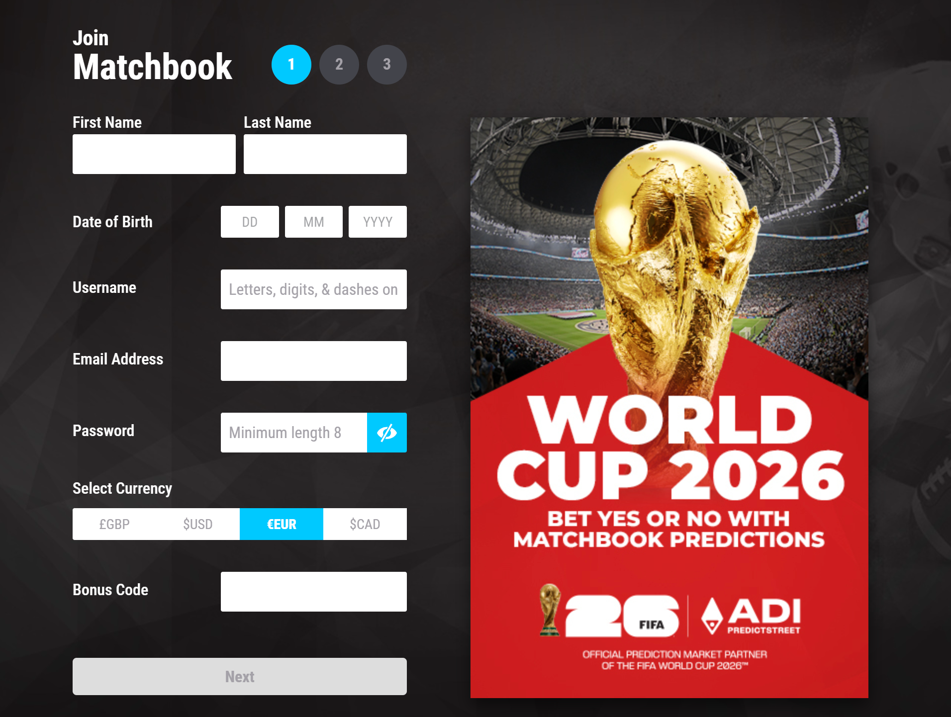 Dentro de Matchbook
